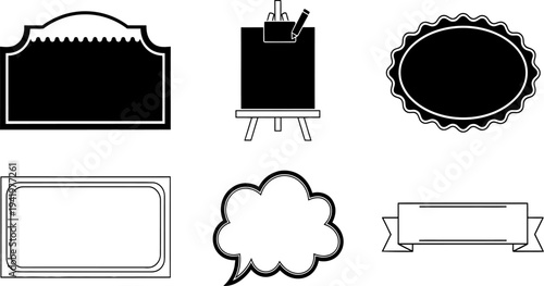 Collection of blank speech and text bubbles in various shapes