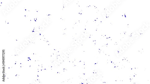 Blue confetti explosion and floating particles on white background, Abstract festive blue confetti burst with slow motion scatter, Celebration blue particles and tiny paper shards animation