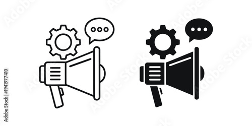 Communication and mechanical gears illustration