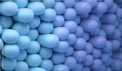 Abstract blue capsules background in layered pattern