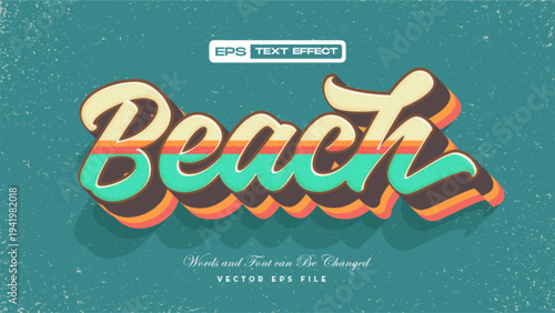 Beach Retro Vintage Text Effect