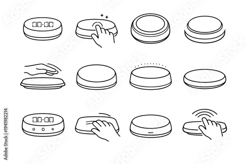 Egg seamless surface icon electronics refined indicator status interaction halo timer vector