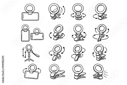 Icon vector ring orientation flexible clip control option angle clean portrait icons