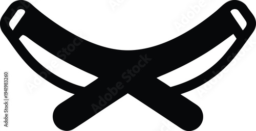 stretching strap silhouette vector art illustration, black and white design