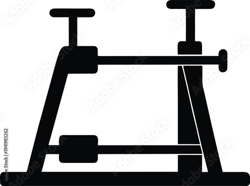 t bar row machine silhouette vector art illustration, black and white design