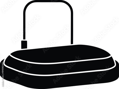 vibration plate machine silhouette vector art illustration, black and white design