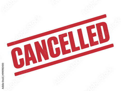 Red rubber stamp clearly indicates the document status has been officially cancelled.
