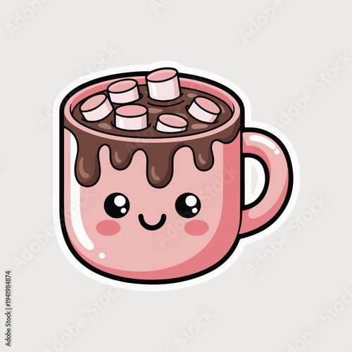 Delicious cup of hot coffee with a heart cream design served alongside a sweet chocolate cupcake and pastry dessert for a lovely cafe breakfast illustration vector
