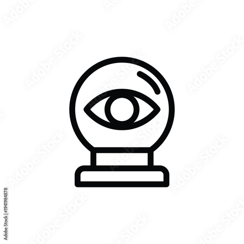 Crystal Ball with Eye Symbol Fortune Telling Icon icon.