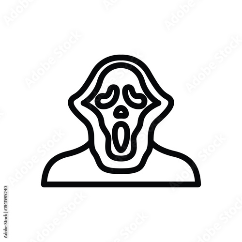 Screaming person shock fear black outline icon.