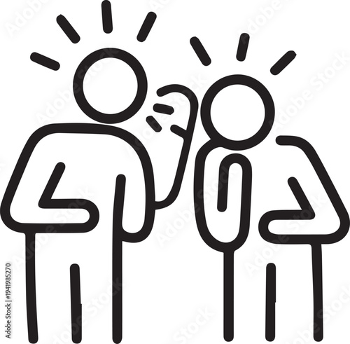 Whispering Secret Icon with Human Figures