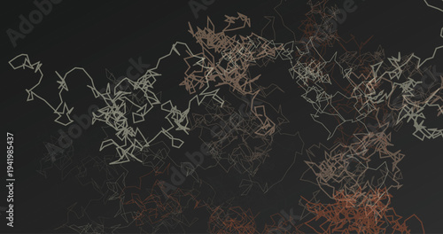 Abstract chaotic light lines on dark background