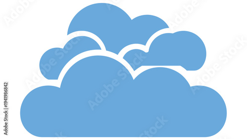 Illustration of fluffy clouds in a blue sky