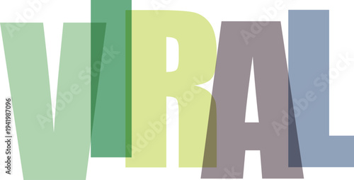 Viral Multicolored Text white background