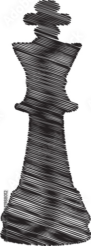 A black and white image of a chess piece