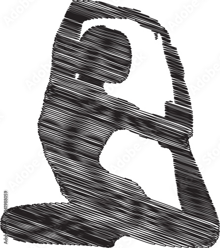 A person sitting on the floor with their hands raised above their head