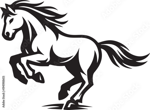 Rearing horse vector illustration