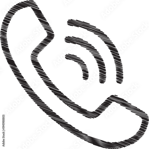 A simple black and white illustration of a telephone