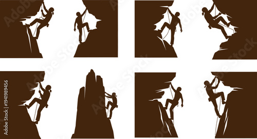 Six identical images of a horse in motion with rider in sepia tone