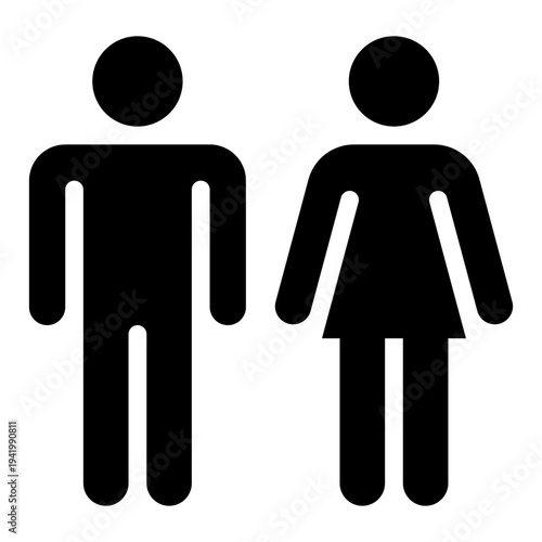 Solid icons of man and woman