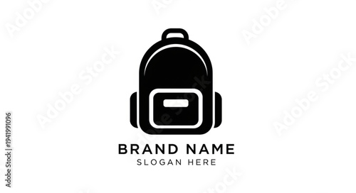 Black Backpack Logo Design Template for Brand Identity.