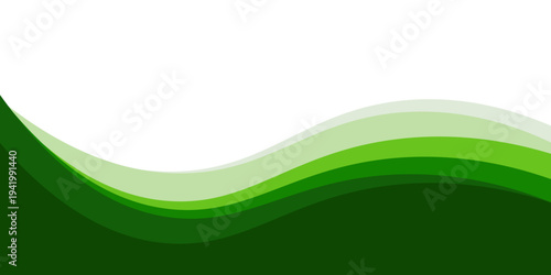 Abstract White and Green wave wide background banner