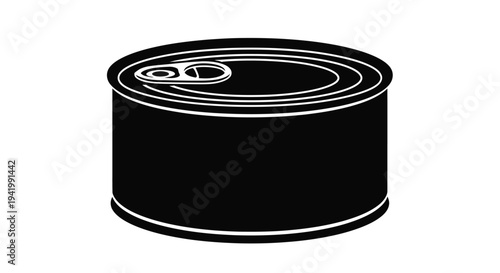 Simple black can with pull tab displayed as a striking silhouette