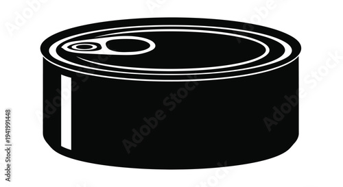 Simple black can illustration with a pull tab a striking silhouette