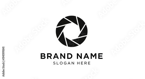 Camera Shutter Logo Template for Brand Identity Design.
