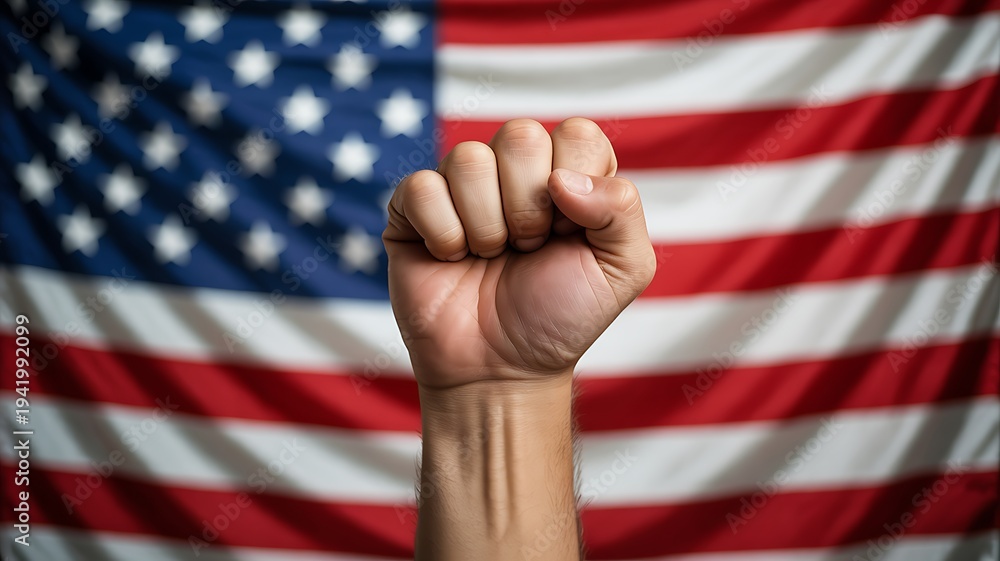 custom made wallpaper toronto digitalClose-up of a fist against the usa flag, emblem of power and patriotism
