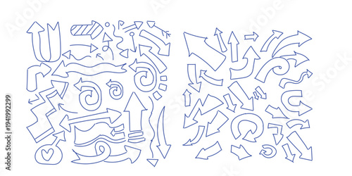 Abstract line art composition with geometric shapes