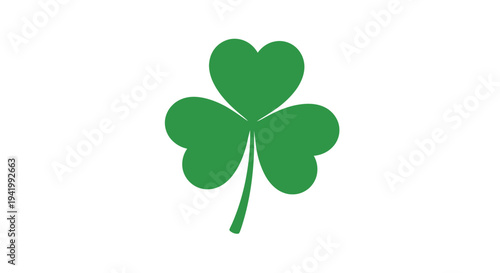 A vibrant green clover leaf design a simple botanical silhouette