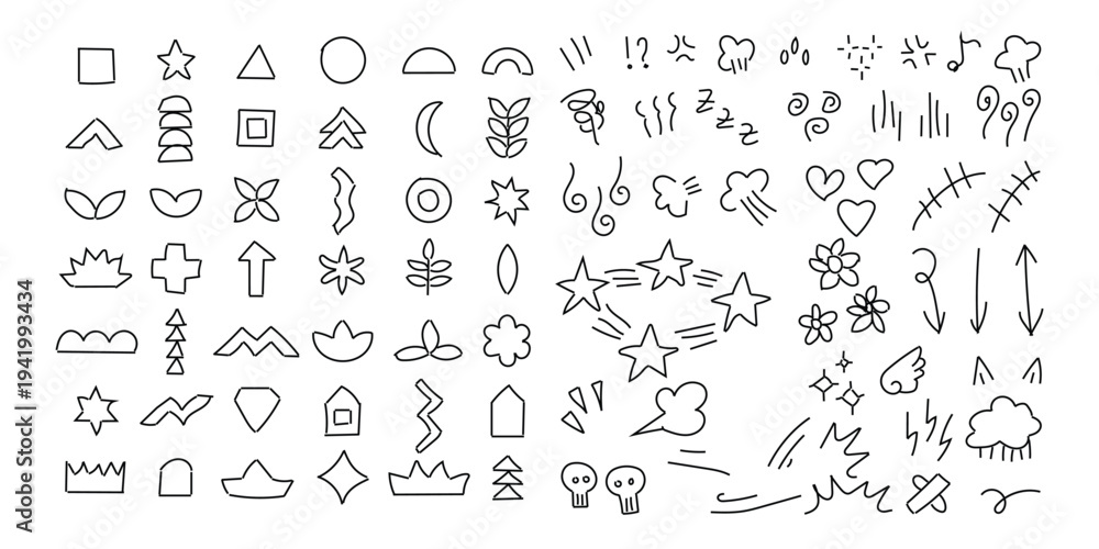 Naklejka premium A collection of various symbols and hieroglyphics
