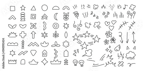 A collection of various symbols and hieroglyphics