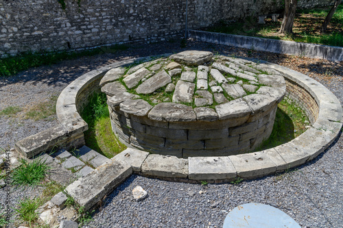 Vászonkép Funerary Monument of Menecrates, circular archaic tomb from around 600 BC covere