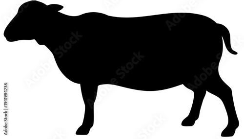 sheep black silhouette icon, wool farm animal silhouette, transparent background