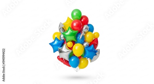 colorful balloons isolated on white