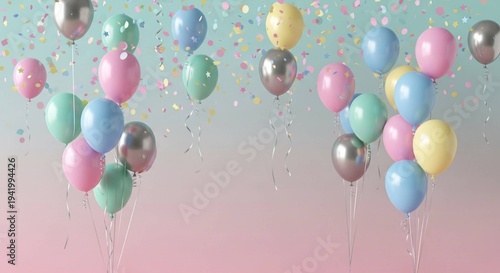 colorful balloons on the wall