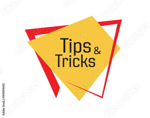 tips and tricks sign on white background
