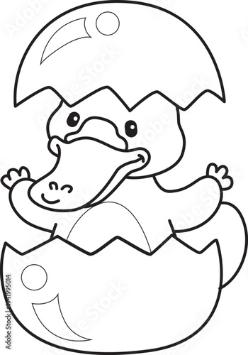 Coloring pages of Cute set of platypus sticker with activity. Outline of platypus 