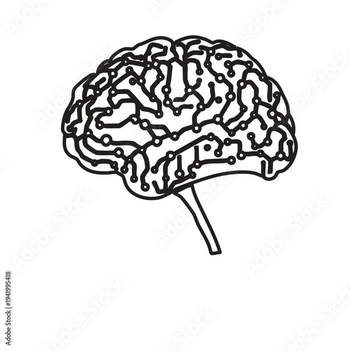 Circuit board brain illustration