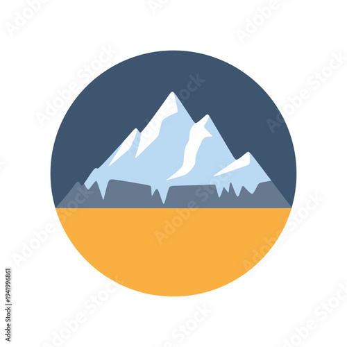 Majestic mountain peak with snow cap on top nature landscape