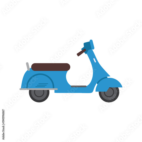 Retro style matic scooter vehicle for urban travel and delivery