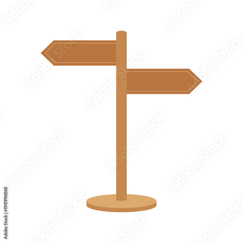 Wooden signpost with two blank arrows for direction guide