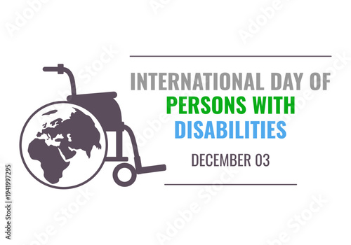 International Day of Persons with Disabilities banner with wheelchair and world map