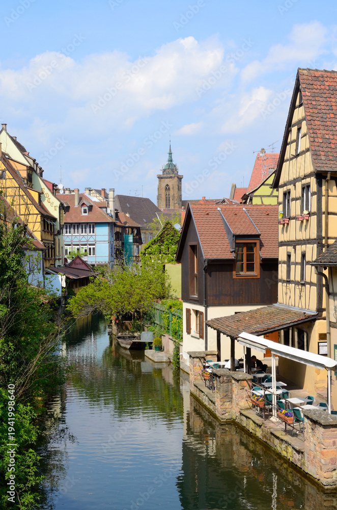 Naklejka premium Barrio de Pequeña Venecia en en Colmar, Alsacia, Francia