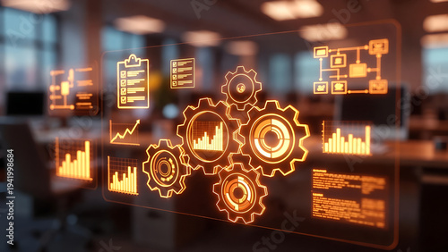 Business Analytics and Risk Management Dashboard with Financial Data Visualization and Digital Technology Interface