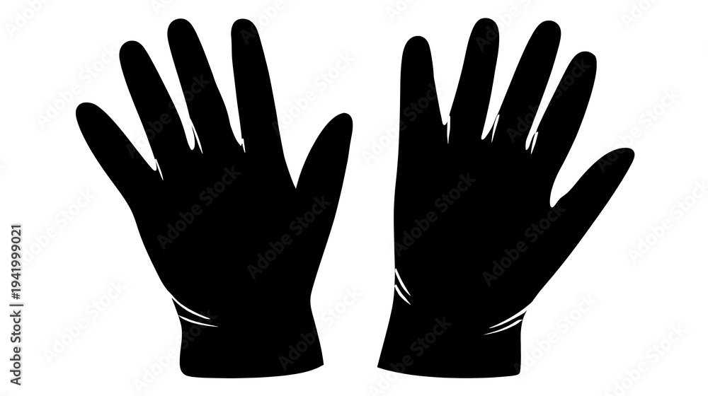 Obraz premium Two black hand silhouettes with open palms, ready for any endeavor. The image highlights the detailed features of the hand