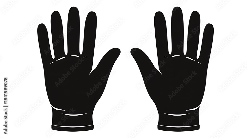 Obraz premium Black Silhouette Hands, a symbolic representation of protection and offering. Two hands are open, one on each side, in a sign of invitation.