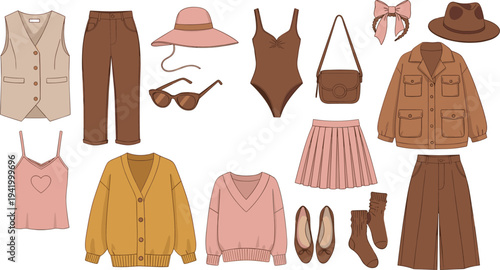 Cute cartoon girl character emotion set showing various facial expressions including happy sad angry surprised and excited isolated on white.